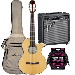 Kremona Verea Cutaway AC Nylon w/ Gig Bag, Fender Frontman 10G Amp, ErnieBall Cable Bundle Kremona Verea Cutaway AC Nylon w/ Gig Bag, Fender Frontman 10G Amp, ErnieBall Cable Bundle