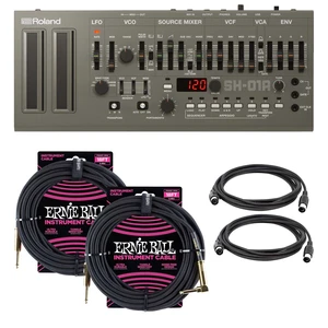 Roland SH-01A Boutique Series Synthesizer with Sequencer, (2) EnieBall 1/4 cables, (2) Midi Cables Bundle Roland SH-01A Boutique Series Synthesizer with Sequencer, (2) EnieBall 1/4 cables, (2) Midi Cables Bundle