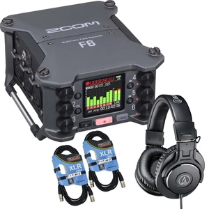 Zoom F6 6-Input / 14-Track Multitrack, Audio Technica ATH-M30X, (2) XLR Cables Bundle Zoom F6 6-Input / 14-Track Multitrack, Audio Technica ATH-M30X, (2) XLR Cables Bundle