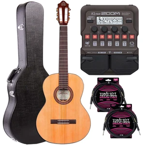 Kremona Fiesta FC Acoustic Guitar w/ Case, Zoom A1 FOUR, (2) ErnieBall Cables Bundle Kremona Fiesta FC Acoustic Guitar w/ Case, Zoom A1 FOUR, (2) ErnieBall Cables Bundle