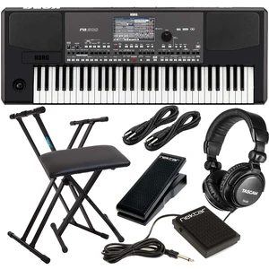 Korg Pa600 Professional 61-Key Keyboard with Speakers, Keyboard Stand and Bench, Nektar NP-1, Sustain Pedal, Tascam TH02, (2) 1/4 Cables Bundle Korg Pa600 Professional 61-Key Keyboard with Speakers, Keyboard Stand and Bench, Nektar NP-1, Sustain Pedal, Tascam TH02, (2) 1/4 Cables Bundle