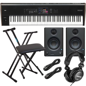 Korg Nautilus 88 Synthesizer Workstation, Presonus Eris3.5 Monitors, Keyboard Stand and Bench, Tascam TH02, (2) 1/4 Cables Bundle Korg Nautilus 88 Synthesizer Workstation, Presonus Eris3.5 Monitors, Keyboard Stand and Bench, Tascam TH02, (2) 1/4 Cables Bundle