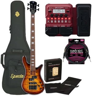 Spector EuroBolt 4 Bass Guitar Tobacco Sunburst Gloss, Zoom B1X Pedal, ErnieBall Cable, D'Addario Humidipak Bundle Spector EuroBolt 4 Bass Guitar Tobacco Sunburst Gloss, Zoom B1X Pedal, ErnieBall Cable, D'Addario Humidipak Bundle