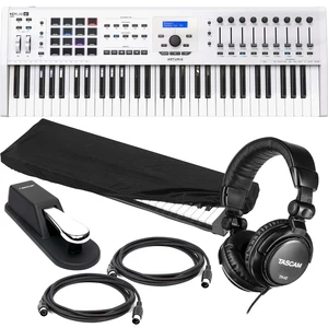 Arturia KeyLab MKII 61 White, Sustain Pedal, Dust Cover, (2) Midi Cables, Tascam TH02 Bundle Arturia KeyLab MKII 61 White, Sustain Pedal, Dust Cover, (2) Midi Cables, Tascam TH02 Bundle