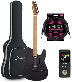 Charvel Pro-Mod So-Cal Style 2 24 HT (Satin Black), KLIQ TinyTune, Ernie Ball Cable, Donner 39 inch Bag Bundle Charvel Pro-Mod So-Cal Style 2 24 HT (Satin Black), KLIQ TinyTune, Ernie Ball Cable, Donner 39 inch Bag Bundle