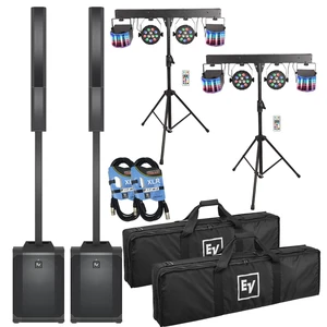 (2) Electro-Voice Evolve 50M Powered Speaker (Top Cover Included), (2) Yuusei LED DJ Lighting Set, (2) XLR Cables Bundle (2) Electro-Voice Evolve 50M Powered Speaker (Top Cover Included), (2) Yuusei LED DJ Lighting Set, (2) XLR Cables Bundle