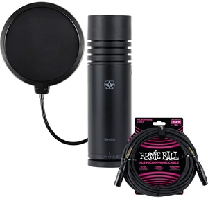 Aston Mic Stealth Cardioid Active Dynamic Broadcast, Ernie Ball 25' XLR Mic P06073, POP Filter Bundle Aston Mic Stealth Cardioid Active Dynamic Broadcast, Ernie Ball 25' XLR Mic P06073, POP Filter Bundle