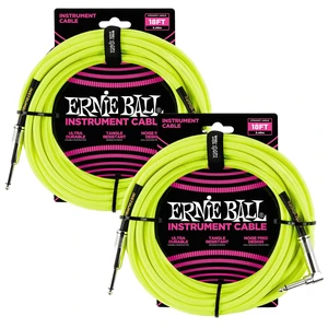 (2) Ernie Ball (P06085) Braided Straight to Right Angle Instrument Cable- 18 foot Neon Yellow Bundle (2) Ernie Ball (P06085) Braided Straight to Right Angle Instrument Cable- 18 foot Neon Yellow Bundle