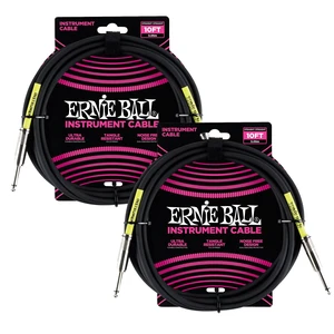 (2) Ernie Ball (P06048) Classic Straight to Straight Instrument Cable 6 foot Black Bundle (2) Ernie Ball (P06048) Classic Straight to Straight Instrument Cable 6 foot Black Bundle