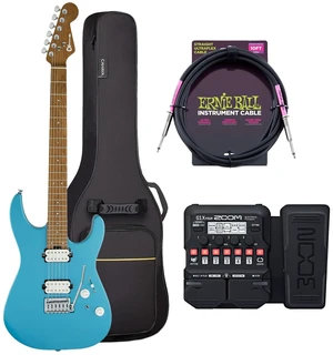 Charvel Pro-Mod DK24 HH 2PT Electric Guitar Matte Blue Frost, Zoom G1X Guitar Effects, ErnieBall Cable, CAHAYA Electric Guitar Bag Bundle Charvel Pro-Mod DK24 HH 2PT Electric Guitar Matte Blue Frost, Zoom G1X Guitar Effects, ErnieBall Cable, CAHAYA Electric Guitar Bag Bundle