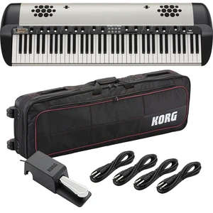 Korg SV-2SP 73-Key Stage Piano w/ Speakers (Creme) (Korg DS-2H Included), Korg CBSV173, (4) 1/4 Cables Bundle Korg SV-2SP 73-Key Stage Piano w/ Speakers (Creme) (Korg DS-2H Included), Korg CBSV173, (4) 1/4 Cables Bundle