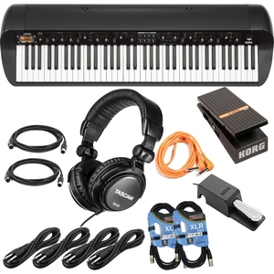 Korg SV-2 73-Key Vintage Stage Piano (Black) (Korg DS-2H Pedal Included), Korg EXP-2 Pedal, (4) 1/4 Cables, (2) Midi Cables, (2) XLR Cables, Tascam TH02 Bundle Korg SV-2 73-Key Vintage Stage Piano (Black) (Korg DS-2H Pedal Included), Korg EXP-2 Pedal, (4) 1/4 Cables, (2) Midi Cables, (2) XLR Cables, Tascam TH02 Bundle