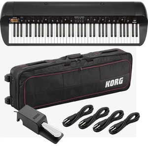 Korg SV-2 73-Key Vintage Stage Piano (Black) (Korg DS-2H Pedal Included), Korg CBSV173, (4) 1/4 Cables Bundle Korg SV-2 73-Key Vintage Stage Piano (Black) (Korg DS-2H Pedal Included), Korg CBSV173, (4) 1/4 Cables Bundle