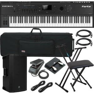 Kurzweil Forte 88-key Stage Piano (Foot Pedal Included), Gator GK-88 Case, Mackie Thump12A, Studiologic VFP-2 Pedal, Keyboard Stand, Bench, Kurzweil CC-1, (2) Midi Cables, (2) 1/4 Cables Bundle Kurzweil Forte 88-key Stage Piano (Foot Pedal Included), Gator GK-88 Case, Mackie Thump12A, Studiologic VFP-2 Pedal, Keyboard Stand, Bench, Kurzweil CC-1, (2) Midi Cables, (2) 1/4 Cables Bundle