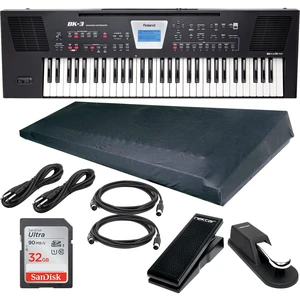 Roland BK-3 Backing Keyboard (Black), Dust Cover, Sustain Pedal, Nektar NX-P, (2) 1/4 Cables, (2) Midi Cables, 32GB USB SanDisk Bundle Roland BK-3 Backing Keyboard (Black), Dust Cover, Sustain Pedal, Nektar NX-P, (2) 1/4 Cables, (2) Midi Cables, 32GB USB SanDisk Bundle