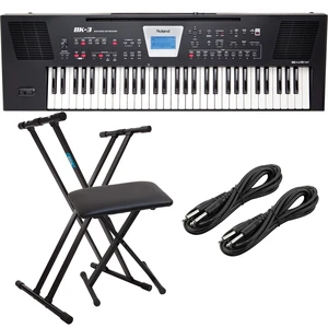 Roland BK-3 Backing Keyboard (Black), Keyboard Stand, Bench, (2) 1/4 Cables Bundle Roland BK-3 Backing Keyboard (Black), Keyboard Stand, Bench, (2) 1/4 Cables Bundle