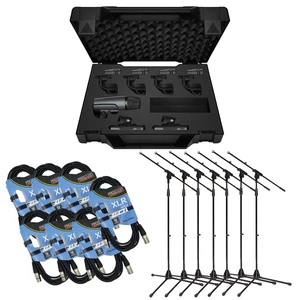 Sennheiser Drum Kit e600 Drum Microphone Package, (7) Mic Stands, (7) XLR Cables Bundle Sennheiser Drum Kit e600 Drum Microphone Package, (7) Mic Stands, (7) XLR Cables Bundle
