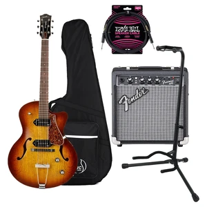 Godin (051519) 5th Avenue CW Kingpin Electric Guitar (Case Included, Fender Frontman 10G Amp, Guitar Stand, Ernie Ball Guitar Cable PO6072 Bundle Godin (051519) 5th Avenue CW Kingpin Electric Guitar (Case Included, Fender Frontman 10G Amp, Guitar Stand, Ernie Ball Guitar Cable PO6072 Bundle