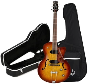 Godin (051519) 5th Avenue CW Kingpin Electric Guitar (Case Included), Gator Deluxe ABS Molded Case Bundle Godin (051519) 5th Avenue CW Kingpin Electric Guitar (Case Included), Gator Deluxe ABS Molded Case Bundle
