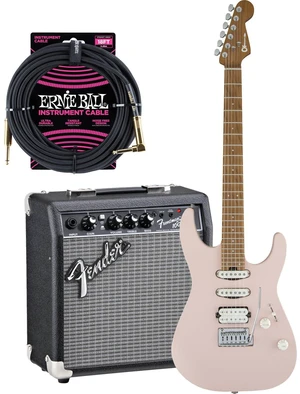 Charvel Pro-Mod DK24 HSS 2pt cm - Satin Shell Pink, Fender Frontman 10G Guitar Amp, Ernie Ball 10FT Cable Bundle Charvel Pro-Mod DK24 HSS 2pt cm - Satin Shell Pink, Fender Frontman 10G Guitar Amp, Ernie Ball 10FT Cable Bundle