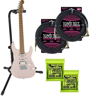 Charvel Pro-Mod DK24 HSS 2pt cm - Satin Shell Pink, (2) Ernie Ball 2221 Strings, Gator GTR-1000 Stand, (2) Ernie Ball 10FT Cables Bundle Charvel Pro-Mod DK24 HSS 2pt cm - Satin Shell Pink, (2) Ernie Ball 2221 Strings, Gator GTR-1000 Stand, (2) Ernie Ball 10FT Cables Bundle