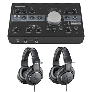 Mackie Big Knob Studio Monitor Controller, (2) AT ATH-M20X Bundle Mackie Big Knob Studio Monitor Controller, (2) AT ATH-M20X Bundle