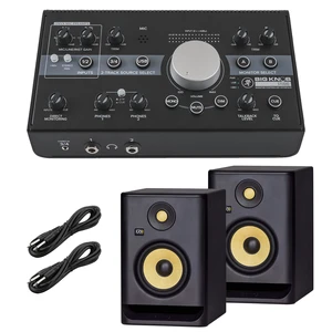 Mackie Big Knob Studio Monitor Controller, (2) KRK RP5G4 Monitor, (2) 1/4 Cables Bundle Mackie Big Knob Studio Monitor Controller, (2) KRK RP5G4 Monitor, (2) 1/4 Cables Bundle