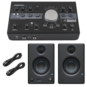 Mackie Big Knob Studio Monitor Controller, Presonus Eris3.5 Monitors, (2) 1/4 Cables Bundle Mackie Big Knob Studio Monitor Controller, Presonus Eris3.5 Monitors, (2) 1/4 Cables Bundle