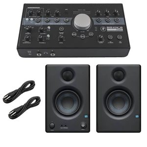 Mackie Big Knob Studio Plus Monitor Controller, Presonus Eris3.5 Monitors, (2) 1/4 Cables Bundle Mackie Big Knob Studio Plus Monitor Controller, Presonus Eris3.5 Monitors, (2) 1/4 Cables Bundle