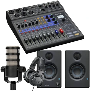 Zoom LiveTrak L-8 Portable Mixer, Rode PodMic, ATH-M20x, XLR Cable, Presonus Eris 3.5 Monitors Bundle Zoom LiveTrak L-8 Portable Mixer, Rode PodMic, ATH-M20x, XLR Cable, Presonus Eris 3.5 Monitors Bundle