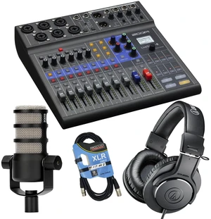 Zoom LiveTrak L-8 Portable Mixer, Rode PodMic, ATH-M20x, XLR Cable Bundle Zoom LiveTrak L-8 Portable Mixer, Rode PodMic, ATH-M20x, XLR Cable Bundle