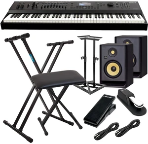 Kurzweil Forte 7 76-Key Stage Piano, (2) KRK RP5G4 Monitors, (2) Monitor Stands, Keyboad Stand, Bench, Nektar NX-P, Sustain Pedal (Included), (2) 1/4 Cables Bundle Kurzweil Forte 7 76-Key Stage Piano, (2) KRK RP5G4 Monitors, (2) Monitor Stands, Keyboad Stand, Bench, Nektar NX-P, Sustain Pedal (Included), (2) 1/4 Cables Bundle