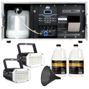 American DJ Entourage 1500W, (2) Chauvet Haze Gallons, Lumax Funnel, (2) Mini LED Strobe Light Bundle American DJ Entourage 1500W, (2) Chauvet Haze Gallons, Lumax Funnel, (2) Mini LED Strobe Light Bundle