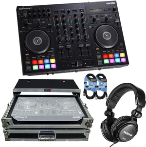 Roland DJ-707M 4-Channel DJ Controller, PROX XS-DJ707 Case, Tascam TH02, (2) XLR Cables Bundle Roland DJ-707M 4-Channel DJ Controller, PROX XS-DJ707 Case, Tascam TH02, (2) XLR Cables Bundle