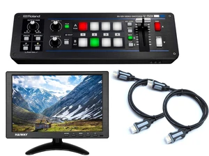 Roland V-1SDI 4-Channel HD Video Switcher - Haiway 10.1 inch Display Monitor - (2) HDMI Cables Roland V-1SDI 4-Channel HD Video Switcher - Haiway 10.1 inch Display Monitor - (2) HDMI Cables
