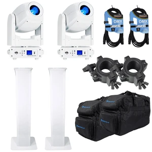 (2) American DJ Focus Spot 4Z Pearl 200W LED Moving Head Spot Fixtures with Rockville RTP32W Totem Moving Head Light Stands (2) American DJ Focus Spot 4Z Pearl 200W LED Moving Head Spot Fixtures with Rockville RTP32W Totem Moving Head Light Stands