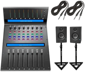 Icon Pro Audio QCon Pro XS Controller + Pair Presonus Eris E3.5 3.5" Powered Active Studio Monitor Speakers+Stands and Cables. Icon Pro Audio QCon Pro XS Controller + Pair Presonus Eris E3.5 3.5" Powered Active Studio Monitor Speakers+Stands and Cables.