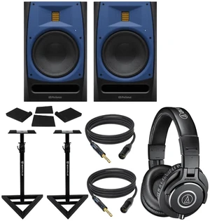 (2) Presonus R80 150w Active Powered 8" AMT Studio Monitors + Stands + Mogami Cables + Audio-Technica ATH-M40x Monitor Headphones (2) Presonus R80 150w Active Powered 8" AMT Studio Monitors + Stands + Mogami Cables + Audio-Technica ATH-M40x Monitor Headphones