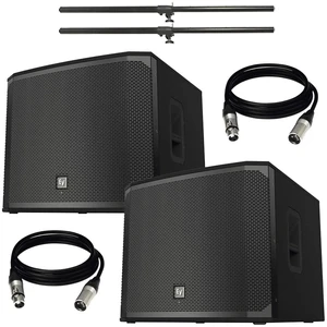 (2) Electro-Voice EKX-18SP 18" Powered Subwoofer and Cables and Poles Package. (2) Electro-Voice EKX-18SP 18" Powered Subwoofer and Cables and Poles Package.