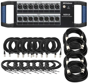 PreSonus NSB 8.8 - 8 x 8 AVB-Networked Stage Box & (8) XLR to XLR Cables 15FT Ea + (4) XLR to XLR Cables 50FT Ea and (8) TRS to TRS Cables 15FT Ea PreSonus NSB 8.8 - 8 x 8 AVB-Networked Stage Box & (8) XLR to XLR Cables 15FT Ea + (4) XLR to XLR Cables 50FT Ea and (8) TRS to TRS Cables 15FT Ea