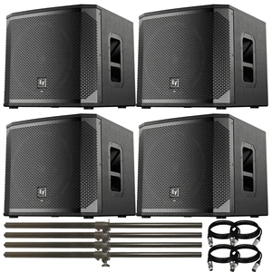Electro-Voice ELX200-12SP-US 12" 1200W Powered Subwoofer (Black, Single) & (4) Adjustable Subwoofer Pole and (4) 15FT XLR to XLR Cable Electro-Voice ELX200-12SP-US 12" 1200W Powered Subwoofer (Black, Single) & (4) Adjustable Subwoofer Pole and (4) 15FT XLR to XLR Cable