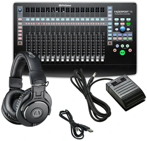PreSonus Faderport 16 - Mix Production Controller with Audio-Technica ATH-M30x Professional Monitor Headphones + Universal Footswitch and USB Cable PreSonus Faderport 16 - Mix Production Controller with Audio-Technica ATH-M30x Professional Monitor Headphones + Universal Footswitch and USB Cable
