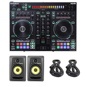 Roland DJ-505 Serato DJ Controller with Strip Light Kit & (2) KRK Rokit 5 G3 RP5G3 5" Powered Monitor Speakers Roland DJ-505 Serato DJ Controller with Strip Light Kit & (2) KRK Rokit 5 G3 RP5G3 5" Powered Monitor Speakers