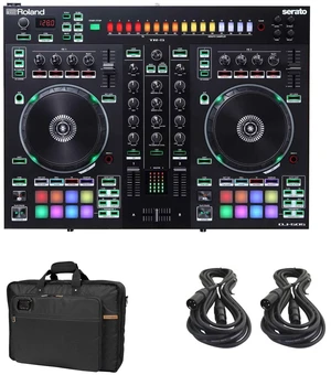 Roland DJ-505 Serato DJ Controller, Roland CB-BDJ505 Carry Bag, (2) XLR Cables Roland DJ-505 Serato DJ Controller, Roland CB-BDJ505 Carry Bag, (2) XLR Cables