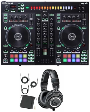 Roland DJ-505 Serato DJ Controller with Strip Light Kit & Audio-Technica ATH-M50x Professional Monitor Headphones Roland DJ-505 Serato DJ Controller with Strip Light Kit & Audio-Technica ATH-M50x Professional Monitor Headphones