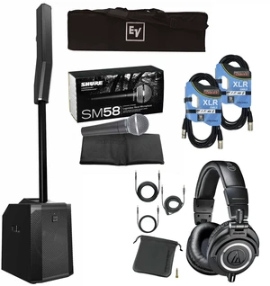 Electro-Voice Evolve 50 Portable Column Bluetooth PA System with Over-the-Ear Headphones & Vocal Microphone Package Electro-Voice Evolve 50 Portable Column Bluetooth PA System with Over-the-Ear Headphones & Vocal Microphone Package