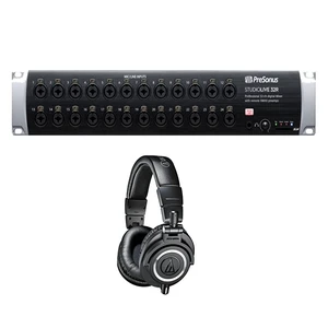 PRESONUS Studiolive 32R Digital Rack Mixer+Audio-Technica ATH-M50x Professional Monitor Headphones, Black PRESONUS Studiolive 32R Digital Rack Mixer+Audio-Technica ATH-M50x Professional Monitor Headphones, Black