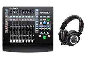PreSonus Faderport 8 - Mix Production Controller. With Audio-Technica ATH-M50x Monitor Headphones (Black) PreSonus Faderport 8 - Mix Production Controller. With Audio-Technica ATH-M50x Monitor Headphones (Black)