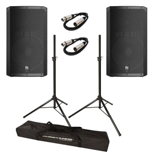 2x Electro-Voice ELX200-15P-US 15" 2-Way 1200W Speakers w/ XLR Cables & Stands 2x Electro-Voice ELX200-15P-US 15" 2-Way 1200W Speakers w/ XLR Cables & Stands