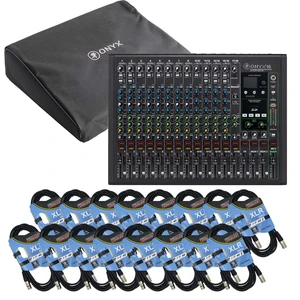 Mackie Onyx16 16-channel Analog Mixer, Dust Cover, (16) XLR Cables Bundle Mackie Onyx16 16-channel Analog Mixer, Dust Cover, (16) XLR Cables Bundle